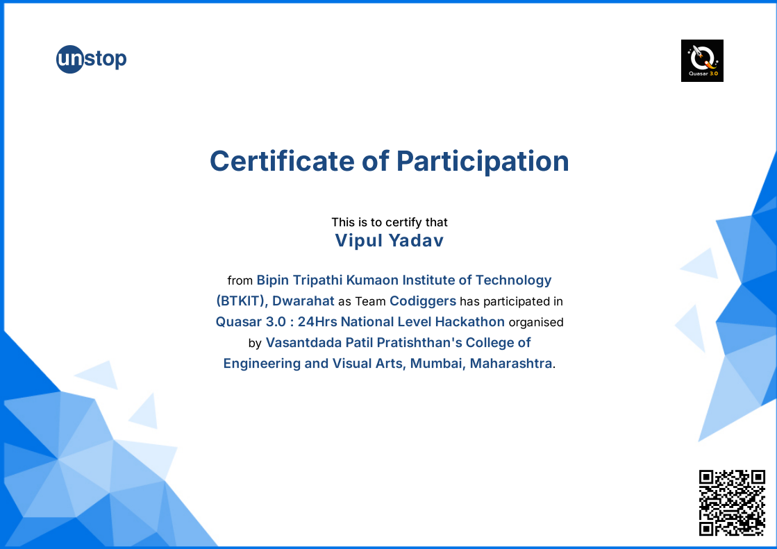 Quasar 3.0 Certificate